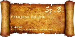 Sztojkov Bálint névjegykártya